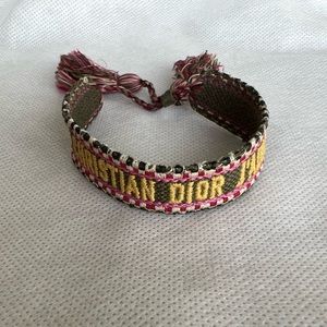 AUTHENTIC Christian Dior woven Cotten J’ADior friendship bracelet with fringe